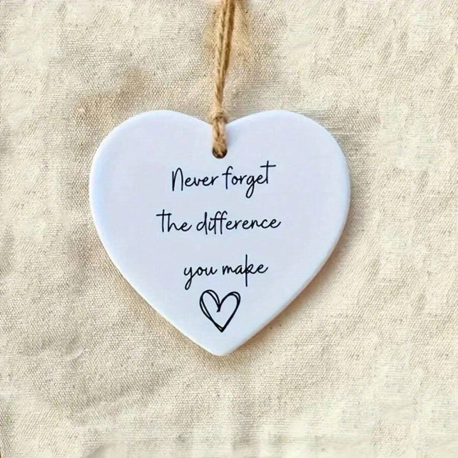Never Forget The Change You've Brought About. Heart-Shaped Ornament - Perfect For Friends, Nurses, Or Anyone Who Has Brought About A Change - Hanging Decoration For A Festive Christmas Atmosphere, A Creative Christmas Decoration, An Art Deco Style Ornament, Suitable For Christmas, Thanksgiving, And New Year's Gifts - A Versatile Holiday Gift. - 真心永不改變 - 查看 1