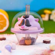 Miniso 迪士尼疯狂动物城芋圆奶茶系列盲盒杯，卡通造型杯盖和透明杯身，材质柔软，配有吸管，适合日常饮用和桌面装饰（随机发货1个） - 彩色 - 查看 7