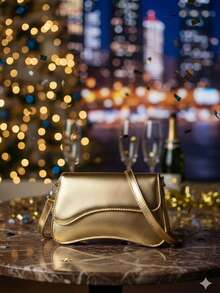 Stylish, Soft, Lightweight, High-Quality Women's Half-Moon Crossbody Bag In Various Colors. - 金色 - 查看 2