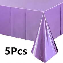 1pc/3pcs/5pcs Disposable PE Solid Color Tablecloth 54*72IN 54*108in Rectangular Tablecloth 137cm X 183cm 137*274cm Glossy Waterproof Oil-Proof Party Tablecloth Birthday Decoration Tablecloth - 54*72inch - View 24