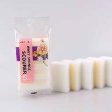 5PCS White Sandwich Sponge Scouring Pad - White - View 3