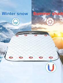 1pc 9 Magnets Sturdy Fixation, Protects Car Windshield From Sun, UV And Snow. Foldable Car Windshield Cover/Snow Shade