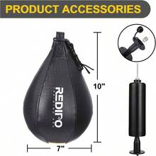 Superior Boxing Speed Bag - PU Leather Speed Punching Ball - Heavy Duty Hanging Swivel Ball Gym Muay Thai Sports Fitness - Punching Striking Speed Reflex Ball - Black(10"x7") - View 5