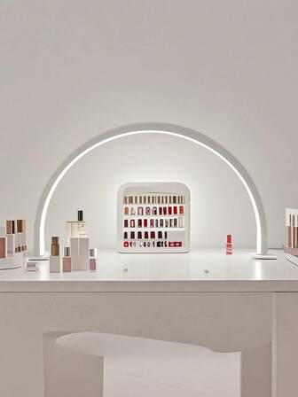 1 st LED-ringlampa för skönhet och fotografering - halvmåneformad, USB-driven, 2 färger (vit/rosa), mångsidig fyllnadslampa för salong, nagelkonst, ögonfransar och produktbilder