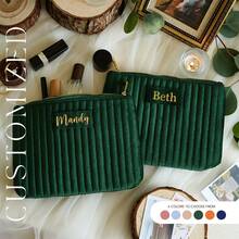 Personalized Christmas Gift: Name-Embroidered Cosmetic Bag Ideal For Bridesmaid Gifts, Wedding Favors, Travel Toiletry Bags, Makeup Bags, Ladies' Birthday Presents, And Mother's Day Gifts-Perfect As Wedding Day Gifts Or Thoughtful Presents For Mothers And Family During The Holidays.