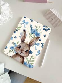 غطاء شفاف من السيليكون مضاد للصدمات بنمط أرنب وزهور كرتونية جميلة مع فتحة للقلم، مناسب لأجهزة iPad الجيل العاشر، iPad (A16) بمقاس 11 بوصة الجيل الحادي عشر 2025، iPad الجيل التاسع (10.2 بوصة)، يدعم الاستيقاظ من وضع السكون كهدية عيد - متعدد الألوان - مشاهدة 2