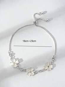 1pc Fashion Lucky Four-Leaf Clover Adjustable Zipper Bracelet, Niche Versatile Kids Jewelry - Bracelet - View 8