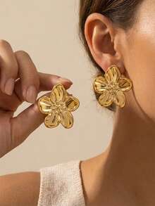 Set de 6-18 cercei eleganți cu motive florale, lacrimă, inimă, spirală, combinație geometrică, la modă și versatili, potriviți pentru întâlniri, vacanțe, purtare zilnică, petreceri, sărbători, cadouri pentru femei - Aur - Vizualizare 6