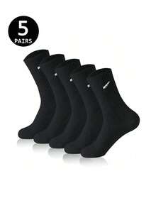 5pcs/10pcs/20pcs Men's Casual Socks, Mid-Calf Socks, White Socks, Winter Socks, Black Socks, Sports Socks, 2 Styles Available (Thin/Thick) - Multicolor - View 13