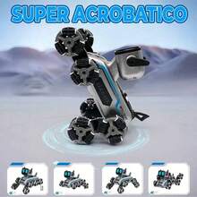 ELE-GATE Robot de Juguete RC Perro 8WD con Control Remoto, Luces LED RGB, Sonido y Humo - Plateado - Ver 11