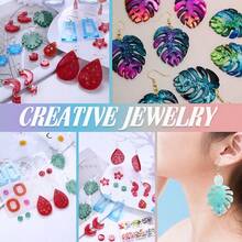 SMI Fine 1:1 Kit de démarrage de résine époxy transparente, comprend des outils, des moules en silicone et des accessoires décoratifs, sans jaunissement et sans bulles, idéal pour la fabrication de bijoux DIY, les cadeaux de Nouvel An et d'anniversaire - Multicolore - Voir 5