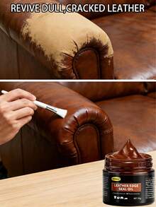 1 buc. Kit de reparare a marginilor din piele PU maro cu perie - Material plastic, potrivit pentru repararea încălțămintei, bagajelor, curelelor de ceas etc., include vopsea maro pentru încălțăminte pentru colorarea marginilor - Maro - Vizualizare 3