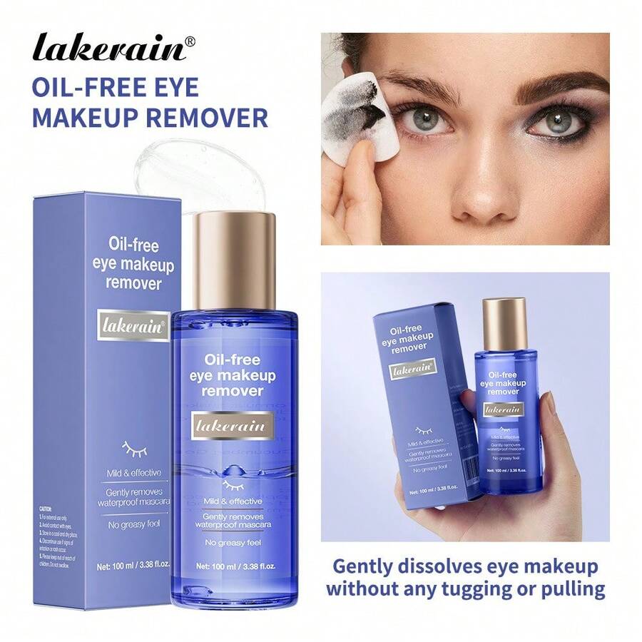 100ml Oil-Free Eye Makeup Remover, Gently Removes Stubborn Waterproof Mascara, Mild And Effective, Non-Greasy, Skin-Friendly Cleansing - Blue - View 1