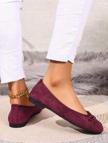 Giày ba lê buộc dây màu Macaron đa năng tối giản thời trang mới - Đỏ - Xem 7