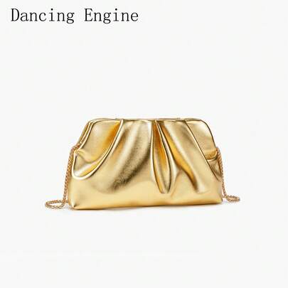 Dancing Engine 奢华设计师单肩包，PU皮革女士晚宴手拿包