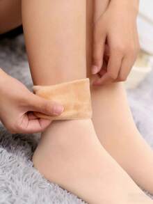 1/2/4/10双装男女通用加厚保暖羊毛袜，冬季纯色保暖袜，完美节日礼物，男女皆宜，超级舒适保暖 - 彩色 - 查看 3