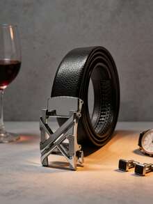 Men's New Letter Buckle Leather Belt, Casual Business Waist Belt, Versatile For Commuting, Boyfriend/Father Gift, High-Quality, - Multicolor - View 25