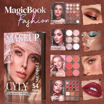 Organizador de maquillaje ahorra espacio, Juego de maquillaje facial completo para ojos, labios, mejillas y cejas de 4 niveles, Regalo elegante para amantes del maquillaje