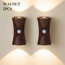 LED人体感应夜灯，LED感应壁灯，可充电壁灯 - USB充电，1200mAh，适用于办公室/卧室走廊/橱柜下方/楼梯，圣诞节/万圣节装饰，房间装饰，卧室装饰