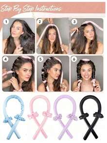 10pcs Sleep Hair Styling Tools Set, Curler 1pc Silk Pillowcase For Hair And Skin Queen Set, Silk Heatless Curling Set, Overnight Curling Iron, 1pc Sleep Soft Eye Mask, 1pc Sleep Silk Nightcap, Sleep Essential Set, Back To School - Multicolor - View 4