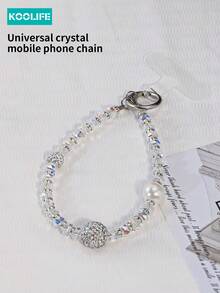 Koolife 1pc Transparent Crystal Colorful Beaded Pendant Phone Strap, Dopamine Color Scheme, Rainbow Chain, Keychain, Suitable For Phone/Wrist/Earphone Pendant Gifts, Phone Strap, Bag Keychain, Anti-Lost Rope, Suitable For Gifting To Mother, Family, Friends, Birthday, Holiday Phone Charm Accessory Compatible With Android And Most Smartphone,Gifts For Mother, Family, Friends, Birthday, Holiday Phone Chain - Gradient Crystal - View 9