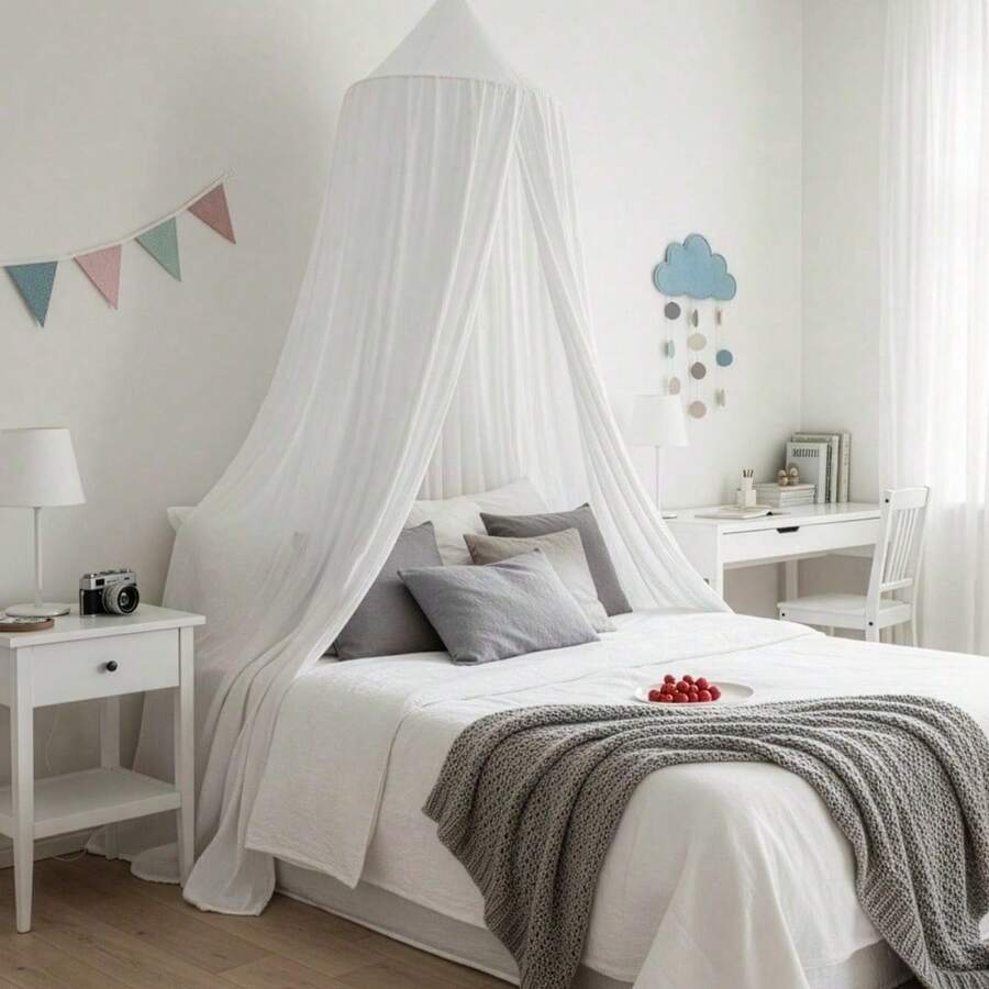 Supernic Dream Princess Castle Rainshed Bed, Light Colored Hanging Mosquito Net, Game Reading Tent, Essential Decoration For Girls' Rooms - White - View 1