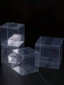 12个装 9*9*9厘米/3.54*3.54*3.54英寸PVC方形透明糖果礼盒巧克力糖果盒首饰收纳盒婚礼圣诞包装礼品盒母鸡派对袋