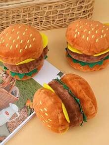 Dog Toys Plush Sound Toys, Squeaking Dog Toys, Bite Resistant And Clean Teeth Plush Sound Toys Dog Chew Toys, Durable Plush Cat And Dog Toys, Hamburger Chicken Legs, French Fries, Pizza Food Styling Series Pet Toys, Pet Dogs Play And Vent - Multicolor - View 6