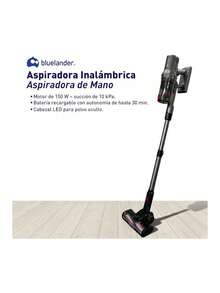 Aspiradora Inalámbrica 150 W; con Tanque 0.55 L, Cabezal LED y Tubo Retráctil; Ligera y Recargable. Ideal para Auto, Hogar y Suelos. Bluelander - Gris Oscuro - Ver 2