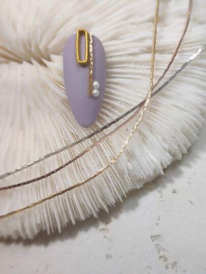 1/3pcs Japanese Style Versatile Metal Fine Chain Accessories, Rose Gold/Silver/Gold Color, 20cm, DIY Jewelry, Nail Art Supplies, Salon Use