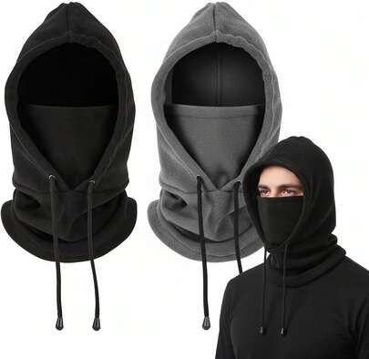 ZCGOINGTECH Kit 2 Piezas Pasamonta?as para Hombre y Mujer, Balaclava a Prueba de Viento y Cálido, Pasamonta?as de Lana Polar para Esquí, Adecuado para Esquí, Escalada, Ciclismo y Uso Diario