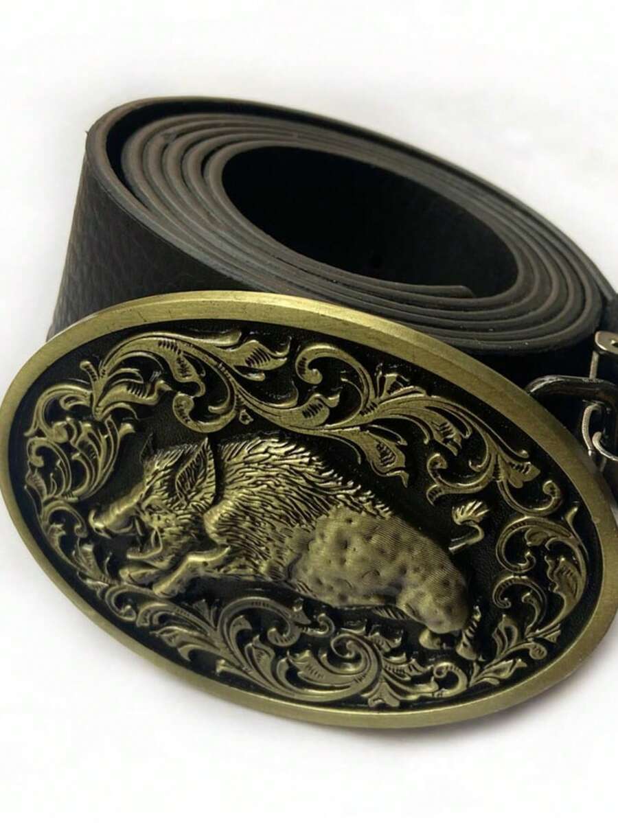 Vintage Personalized Forest Wild Boar Belt Buckle, Men's Belt Accessory, Casual Versatile Cowboy Style Belt Buckle - Multicolor - View 1