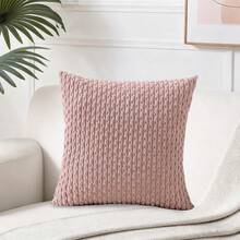 1/2pcs Bohemian Striped Pillowcase (Pillow Filler Not Included), Soft Plush Corduroy Solid Color Decorative Square Pillow Cover, Suitable For Holiday, Sofa, Bedroom, Bed, All Seasons - Pink - View 8