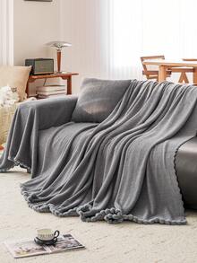 1pc Rabbit Fur Sofa Cover, Thick Winter Warm Sofa Blanket, Ins Style Sofa Throw, Massage Bubble Rabbit Fur Sofa Cover, 180*340cm/4-Seater