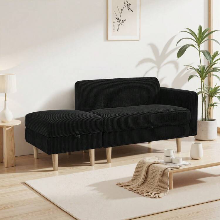 One Arm 2 Seater sofa+Ottoman ソファ 2人掛け 収納付き オットマン