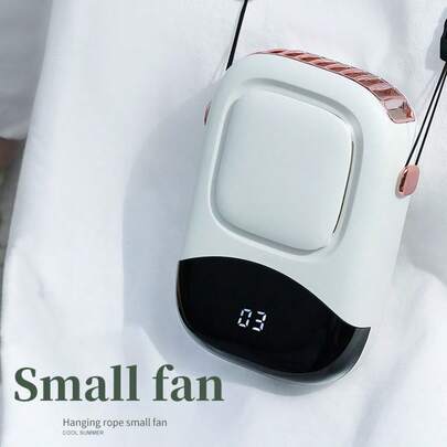 مروحة رقبة صغيرة بدون شفرات قابلة للشحن 2000 مللي أمبير، قابلة للتعديل مع سلسلة وحامل، 3 إعدادات سرعة الرياح، مناسبة للتخييم والشاطئ والسفر والتبريد في الأماكن المفتوحة، ضروري للعودة إلى المدرسة