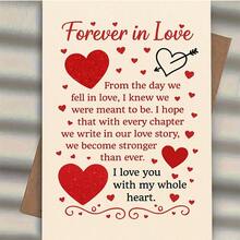 1pcForever In Love Romantic Greeting Card For Couples Expressing Deep Commitment And Stronger Love Ideal For Anniversaries Valentines Day Or Special Relationship Moments Gift For Him Or HerEnvelope + Card - Multicolor - View 5