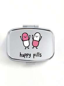 Hộp đựng mini bằng kim loại nhiều màu sắc hình viên thuốc, có chữ "Happy Pill", thích hợp để đựng thuốc, trang sức, khi đi du lịch, hoạt động ngoài trời, trong ví và túi quần. Cũng có thể dùng làm quà cưới, đồ trang trí, quà Ngày của Mẹ hoặc quà tặng sáng tạo cho bạn bè. - Nhiều màu - Xem 16
