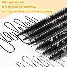 5支/盒 双头粗细黑色马克笔，多用途美术勾线笔，防晕染防褪色