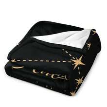 Taurus Constellation Witch Gothic Style Flannel Throw Blanket | Best-Selling Product, Extra Thick And Super Soft, Machine Washable, Comes With A Gift Box - Suitable As A Christmas Winter Warmth Gift For Women And The Elderly, Or As A Portable And Comfortable Home Decoration - Limited Stock Available - Black - View 5