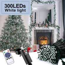 Charging Treasure Lamp String Fairy Lamp, 32M 300 LED Outdoor Lamp String, 8-Mode Remote Control Waterproof Charging Treasure-Wedding Lamp, Used In Gardens, Parties, Festivals, Trees, Courtyards, Lawns, Birthday Decorations-Warm White Light / White Light / Colored Light. - white light - View 12