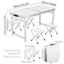 White Folding Table,Lightweight Portable Compact Metal Camp Table,Adjustable Height With Carrying Handle Suitable For Camping, Tailgating, Grilling, Hunting, Outdoor Dining And Fishing,Gift For Boyfriend,Husband And Parents. - White - View 13