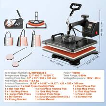 8 In 1 Digital Transfer Sublimation Heat Press Machine T-Shirt Mug Hat Cap - 查看 7