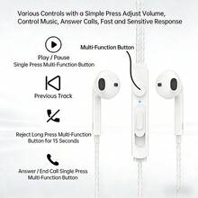 HP 1127入耳式耳機 高保真音質 金屬腔體精準發聲 便攜線控麥克風 Type-C與3.5mm接口可選 即插即用兼容多設備 白色3.5mm - 白色3.5mm - 查看 6