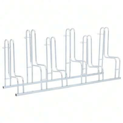 Freestanding Galvanized Steel Bicycle Stand For 6 Bikes - Durable Floor Rack For Outdoor And Indoor Use