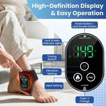 Hailicare Heated Vibrating Ankle Wrap With 3000mAh Battery - Rechargeable Ankle Massager For Relief & Muscle Recovery Can Be Given As A Gift To Parents - Black - View 9