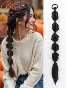 Tóc giả buộc đuôi ngựa tết 20 inch kèm dây thun co giãn cho nữ, tóc tết xoắn, buộc tóc kiểu dreadlock, tóc tết đuôi ngựa lồng đèn cho nữ, sử dụng hàng ngày - Nhiều màu - Xem 14