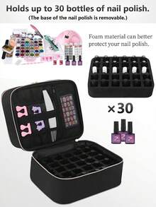 [US-Based Shipping]Nail Polish Organizer Handheld Double Layer Cosmetic Organizer Tote Bag For Girls And Women Nail Art, Essential Oil, Cosmetic Set Daily Travel Use Makeup Bag Storage Makeup Organizer Makeup Case,Nail Polish Box With Tool Storage Pocket And Adjustable Dividers, Double Layer Nail Polish Storage Box For Manicure Lovers And Manicurists, Makeup Bag, Makeup Bags, Cosmetic Bag, Makeup Organiser,Makeup Accessories, Vanity Makeup Bag, Large Capacity Makeup Bag,  Travel, Makeup Pouch, Make Up Bags, Bags, Vanity Accessories, Small Makeup Bag,Travel Essentials, Women's Must-Haves, Toiletry Pouch, Storage Bag, Desktop Organizer, Cosmetic Pouch,Clutch/Small Handbag, Cosmetic Bag, Christmas Gifts, Pouch, Travel, Pouch, Clutch / Small Handbag, Makeup Organizer, Pouch, Brush Holder, Mini Pouch, Large Capacity Pouch,Gifts For Women,Christmas Gifts,Gift Ideas For Women Christmas Thanksgiving Festival Cyber Monday Holiday Gift Velvet Party New Year Winter Snow  End-Of-Year - 彩色 - 查看 3