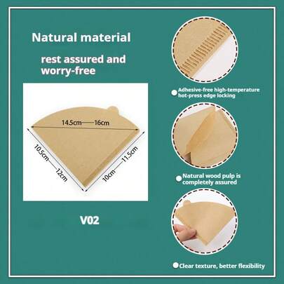 1-4 Servings Of Coffee Filter Paper, Fan-Shaped Drip-Type Hand-Brewed Coffee Filter Paper, Filter Cup, Disposable Coffee Filter Paper, 100 Pieces