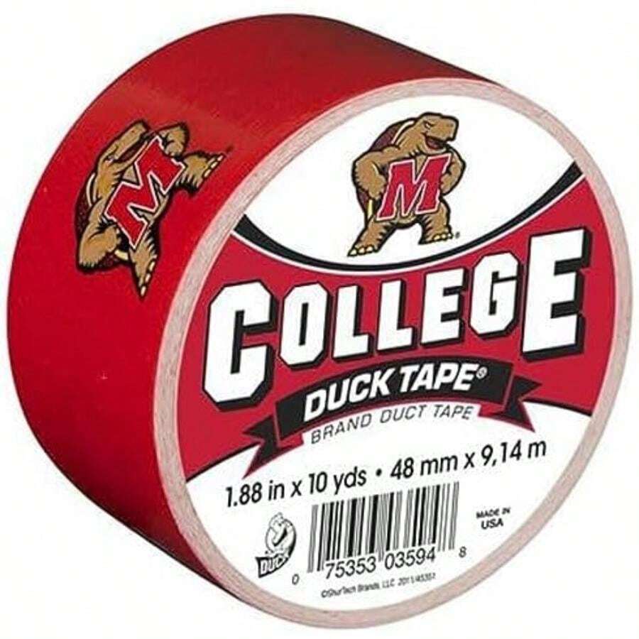 Duck Brand 240267 - Cinta adhesiva con logotipo de la Universidad de , 1.88 pulgadas por 10 yardas, rollo único(Maryland) - Multicolor - Ver 1